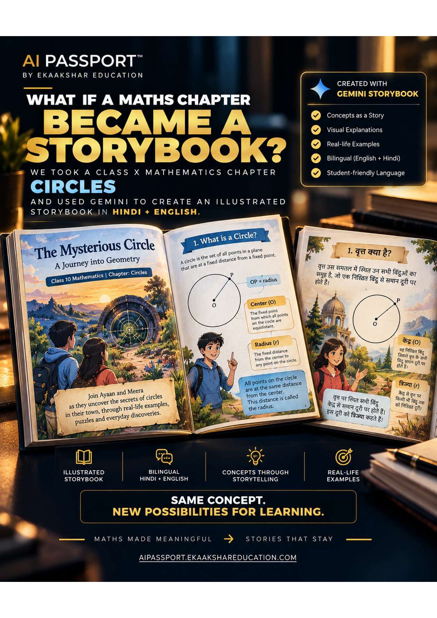 Bilingual illustrated storybook for Class 10 Mathematics