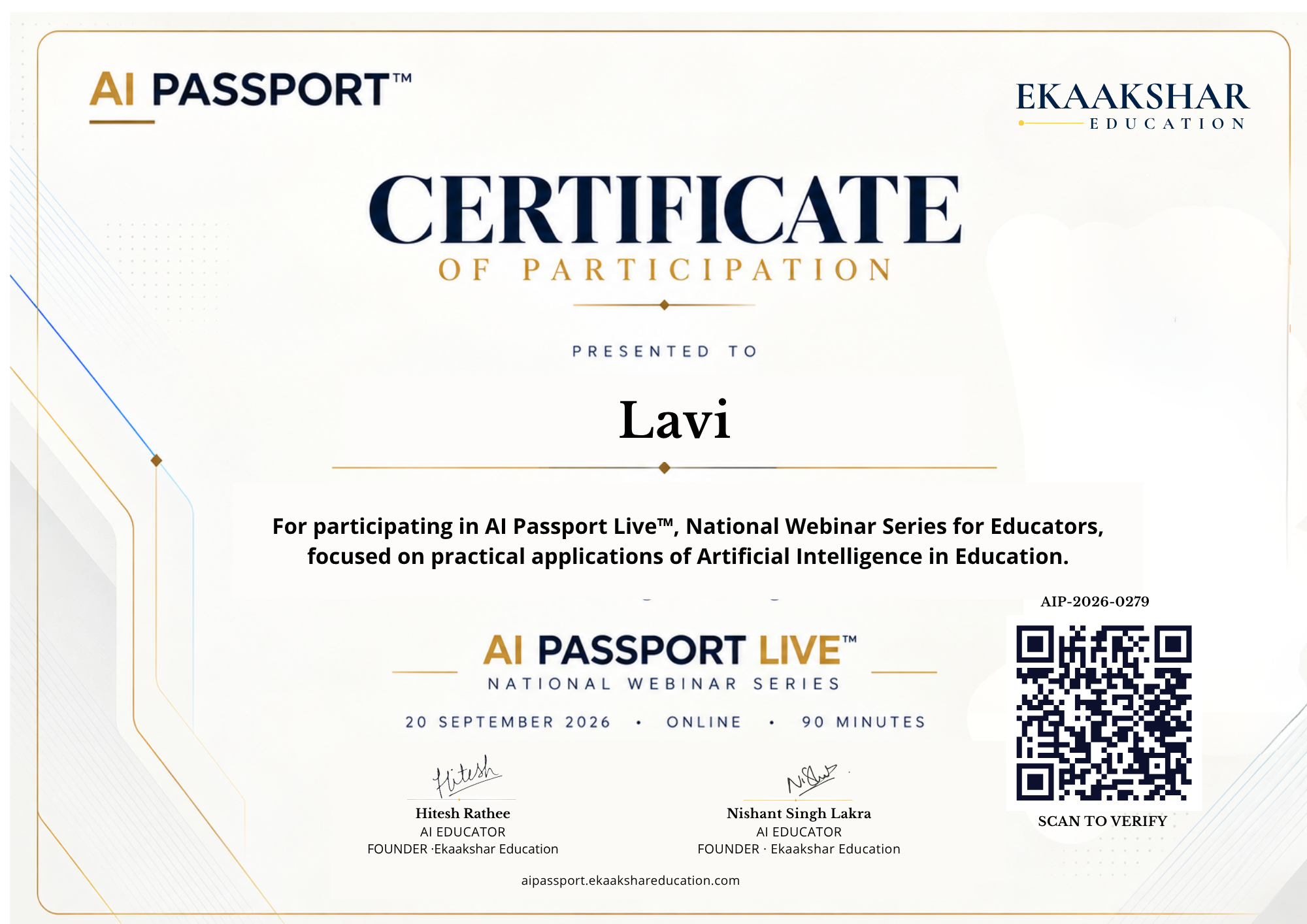 Official AI Passport Certificate